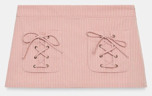 Foto de producto de la pollera rosa con cordones